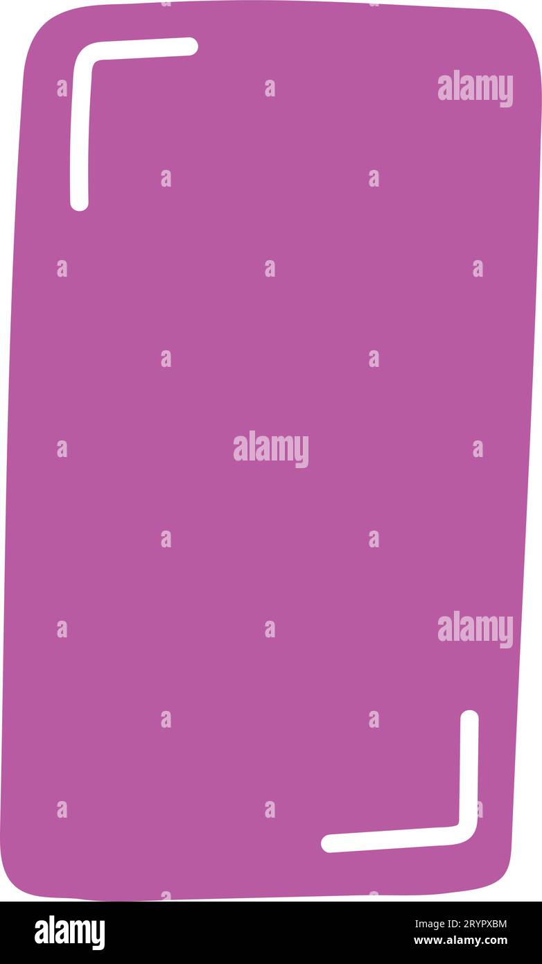 Rectangle pink frame line. square shape outline on hand draw style ...