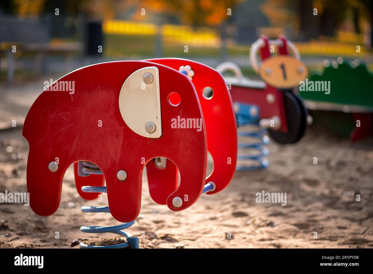 Playground Rocking Elephant Elephant on childrens playground hi-res stock photography and images ...