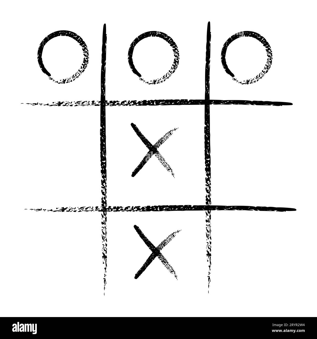 Tic tac toe game competition set. noughts and crosses black grunge ...