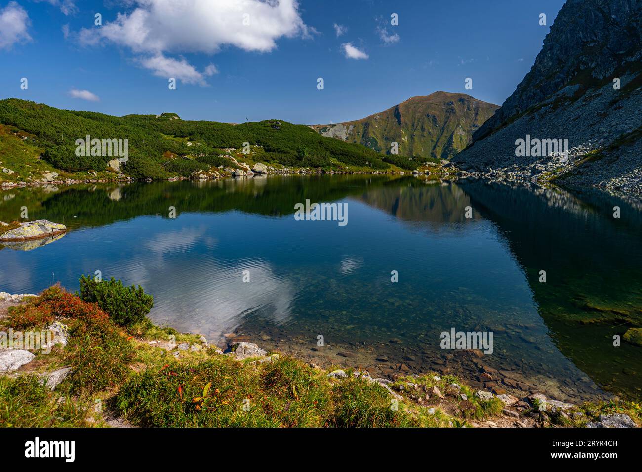 Liesek Rohace An autumn view of the Rohace Mountain Lakes and the Mount Volovec ...