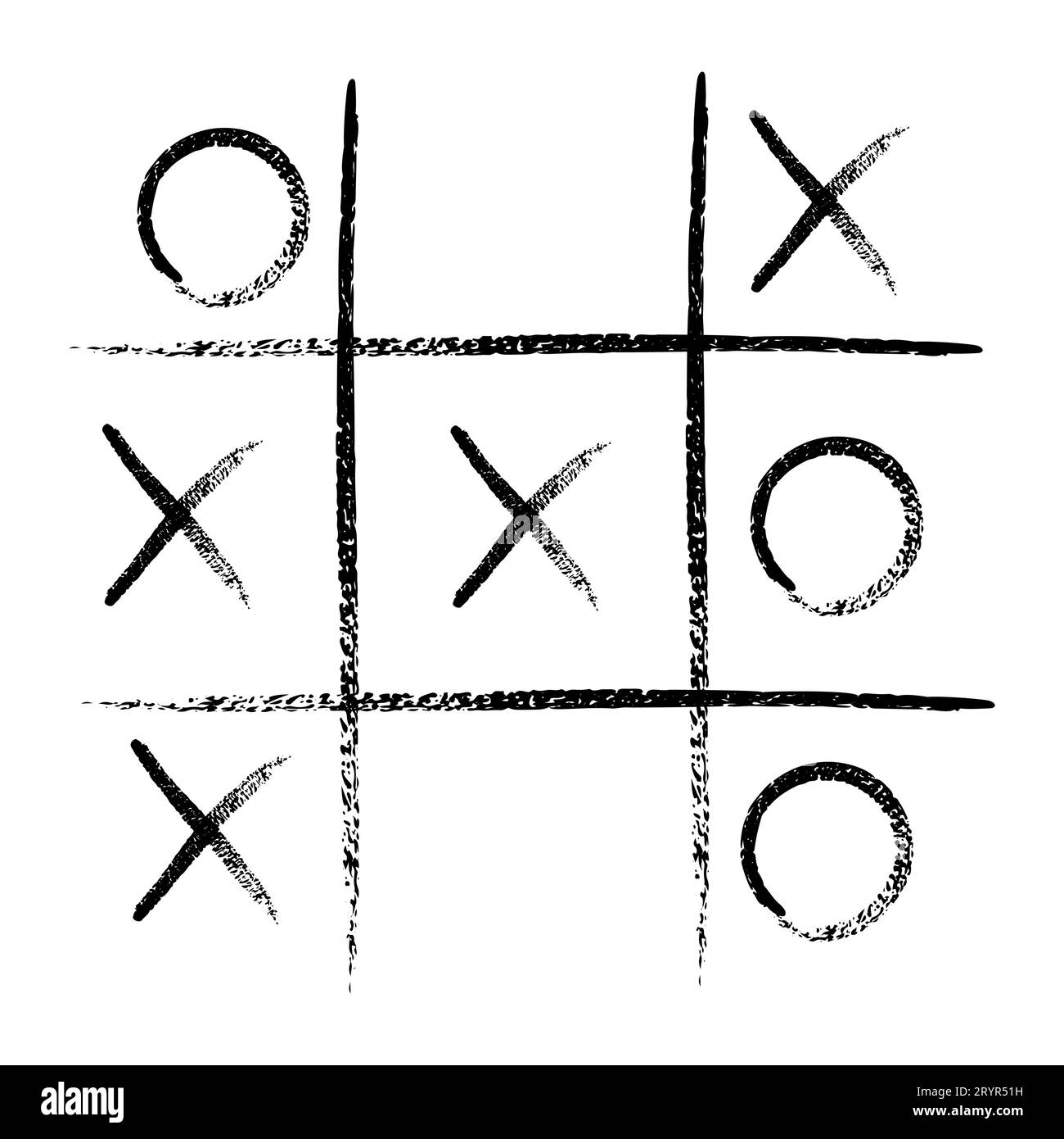 Tic tac toe game competition set. noughts and crosses black grunge ...