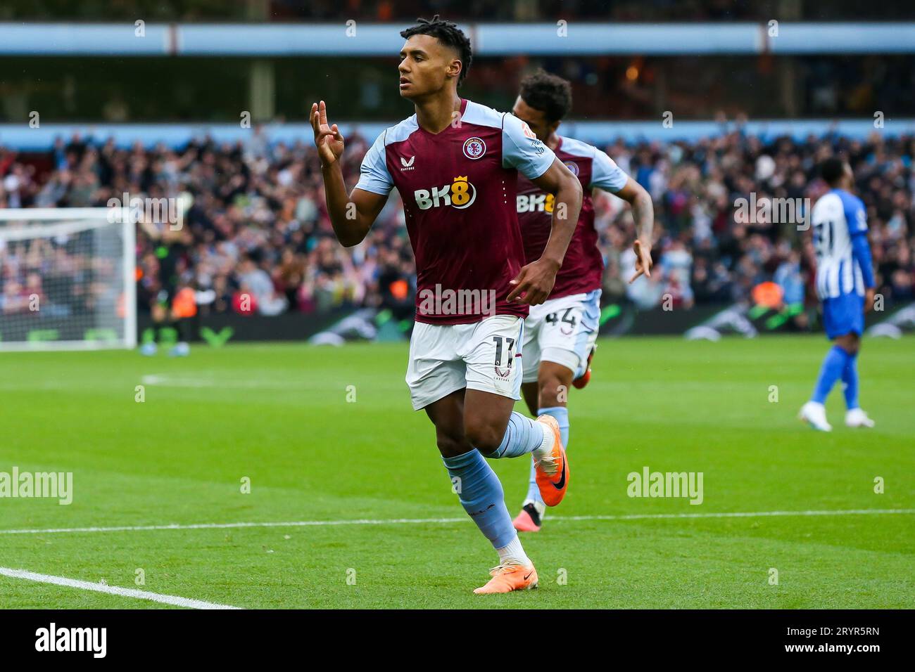 Aston Villa's Ollie Watkins celebrates scoring their side's third goal of the game during the Premier League match at Villa Park, Birmingham. Picture date: Saturday September 30, 2023. Stock Photo