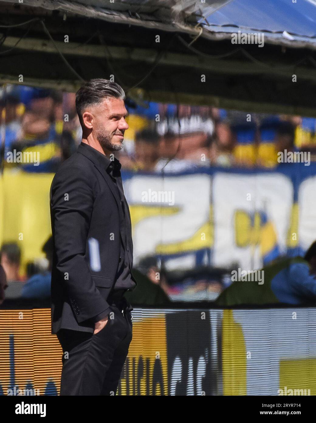 Buenos Aires, Argentina. 01st Oct, 2023. Martin Demichelis coach of CA River Plate during the Liga Argentina match between CA Boca Juniors and River Plate played at La Bombonera Stadium on October 1, 2023 in Buenos Aires, Spain. (Photo by Santiago Joel Abdala/PRESSINPHOTO) Credit: PRESSINPHOTO SPORTS AGENCY/Alamy Live News Stock Photo