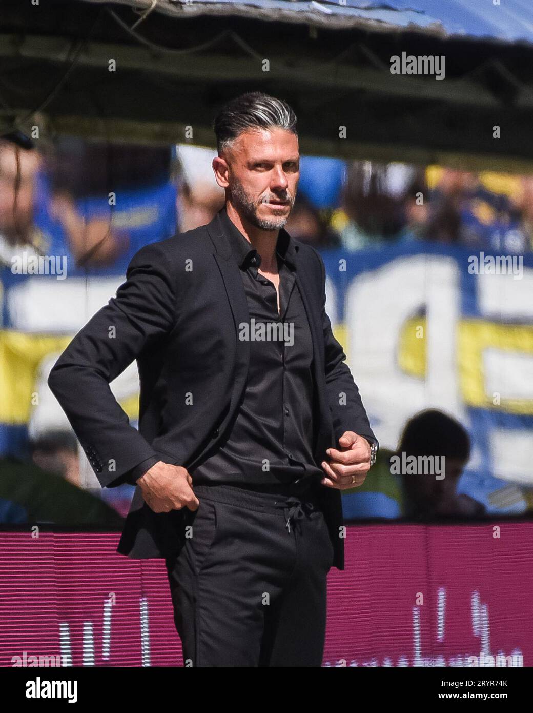 Buenos Aires, Argentina. 01st Oct, 2023. Martin Demichelis coach of CA River Plate during the Liga Argentina match between CA Boca Juniors and River Plate played at La Bombonera Stadium on October 1, 2023 in Buenos Aires, Spain. (Photo by Santiago Joel Abdala/PRESSINPHOTO) Credit: PRESSINPHOTO SPORTS AGENCY/Alamy Live News Stock Photo