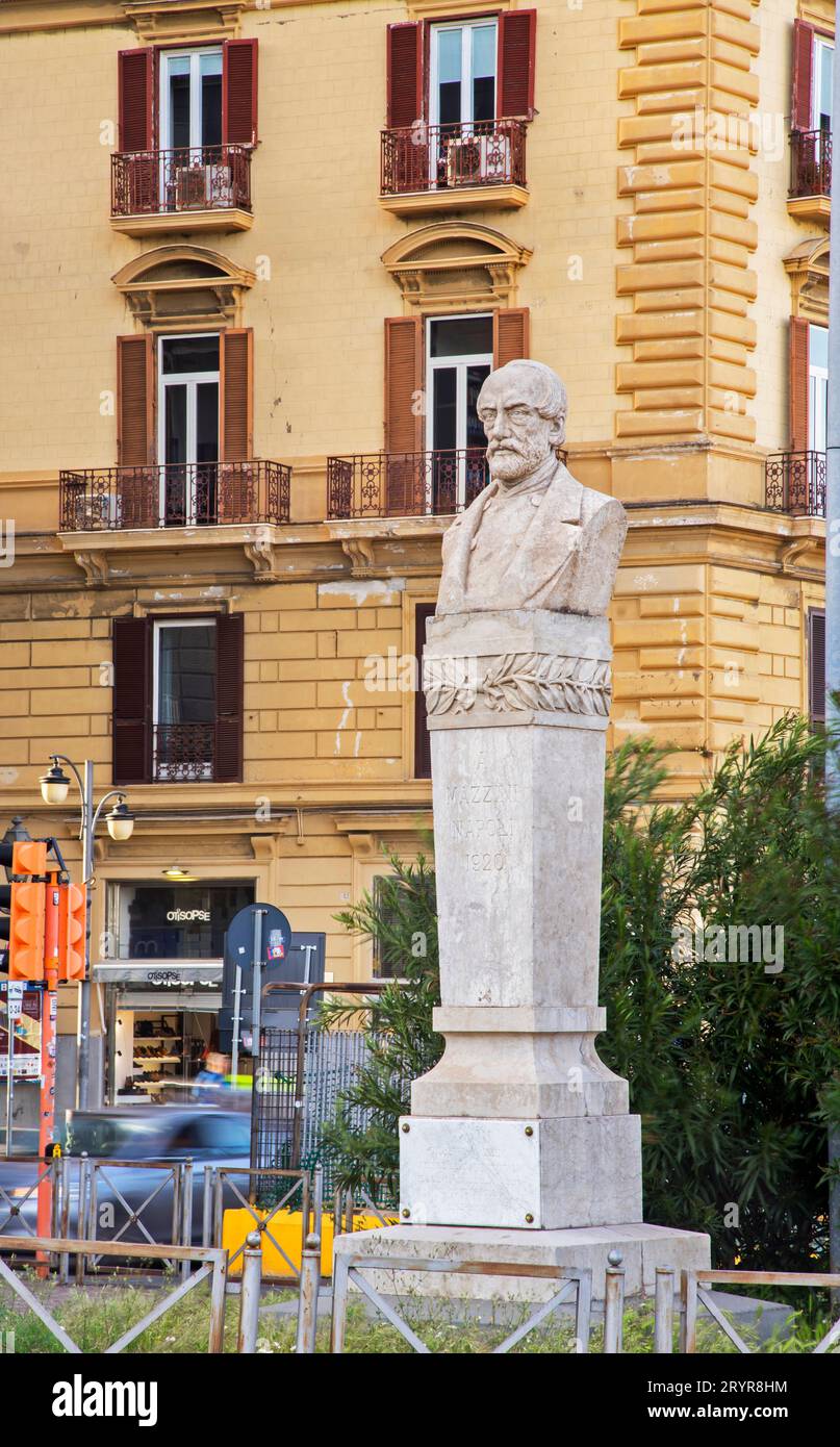 Monument to Giuseppe Mazzini in Naples. Italy Stock Photo