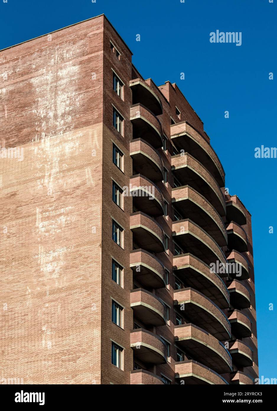 Tall residential building during quarantine coronavirus Stock Photo