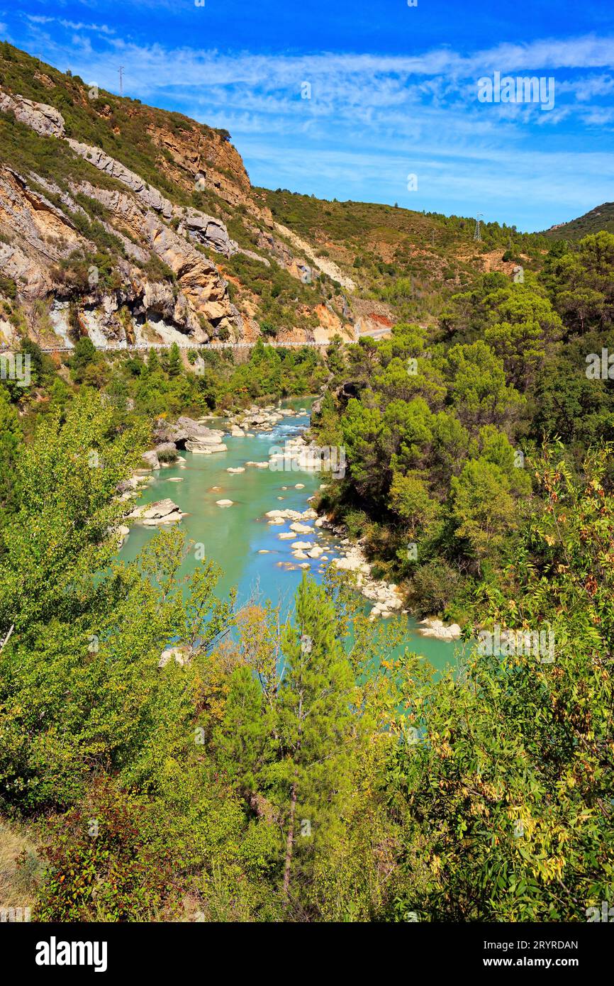 The river Gallego flows Stock Photo