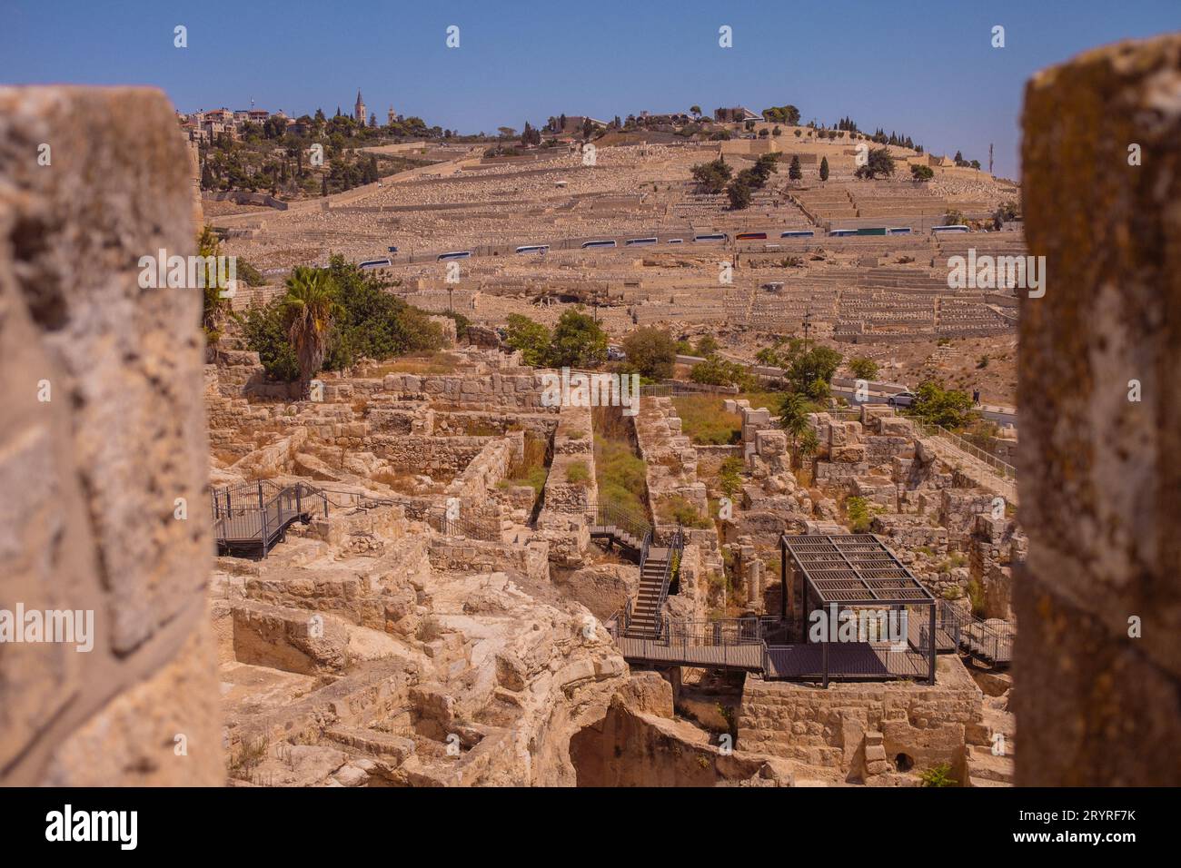The Mount of Olives in Jerusalem stands as a timeless sentinel, rich in religious history Stock Photo