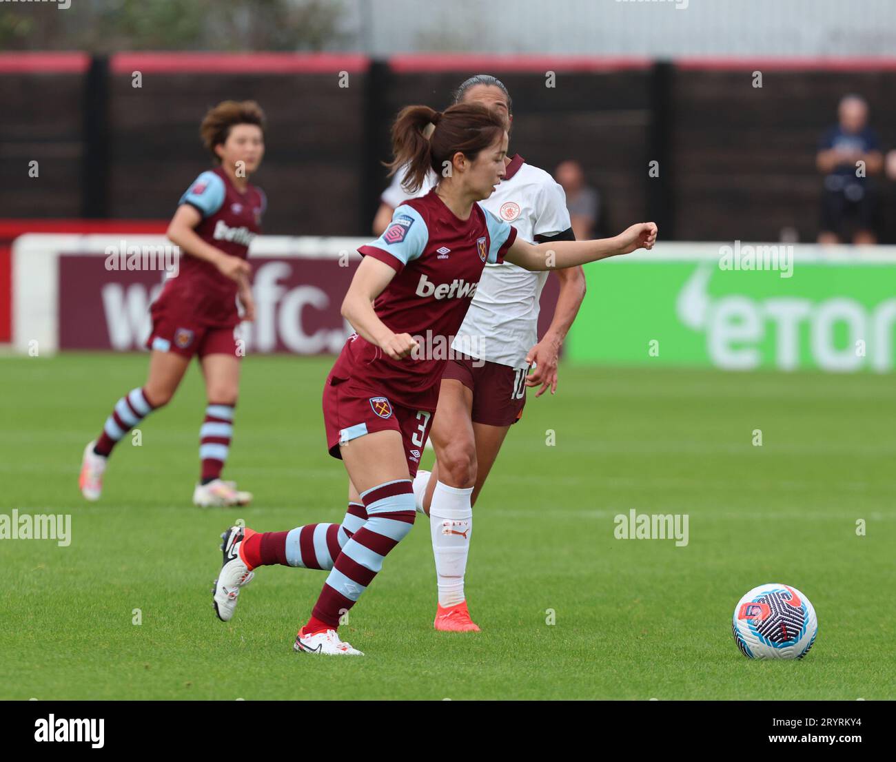 Risa Shimizu of West Ham United WFC during THE FA WOMEN'S SUPER LEAGUE match between West Ham United Women against Manchester City Women at Chigwell C Stock Photo