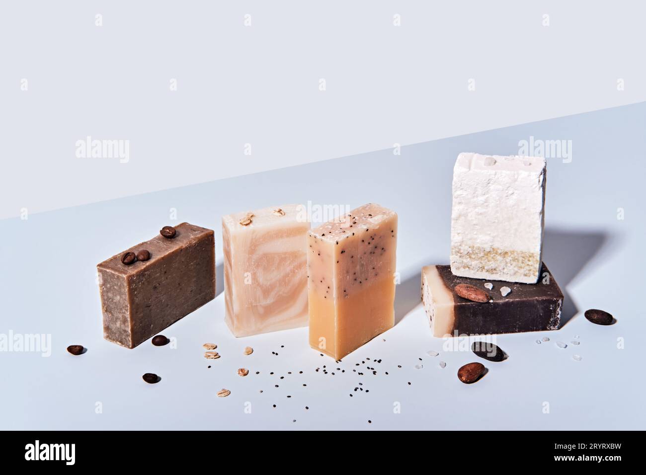 Natural soap bars with ingredients. Diy cosmetics products. Spa bath