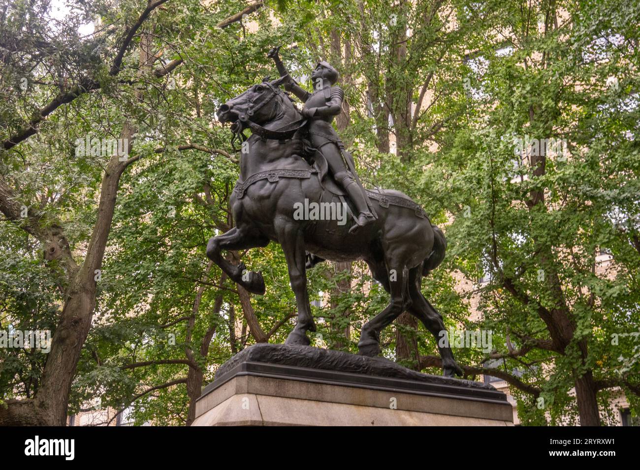 Joan of Arc memorial at Riverside park on the upper westside of Manhattan NYC Stock Photo