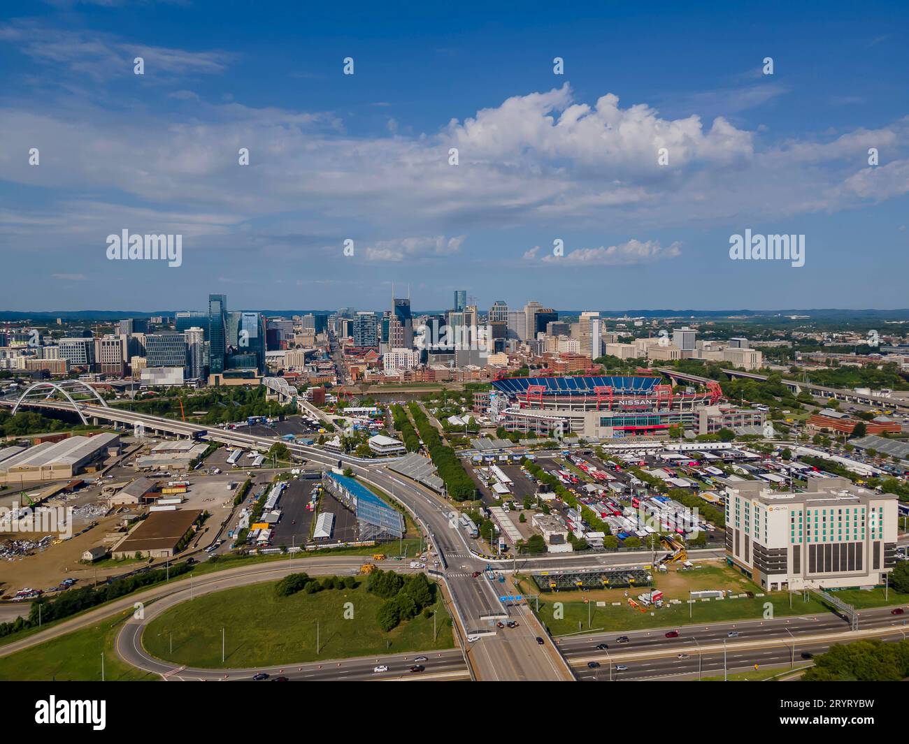 Aerial View Of Nashville, Tennessee Stock Photo