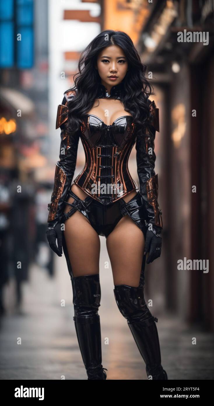 Woman wearing a leather corset hi res stock photography and images Alamy