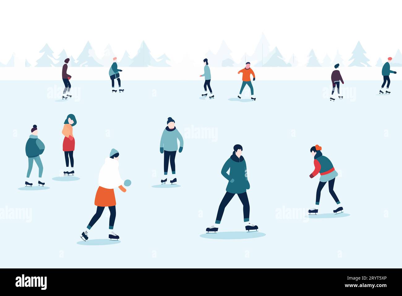 Ice Skating Rink vector flat minimalistic isolated vector style Stock