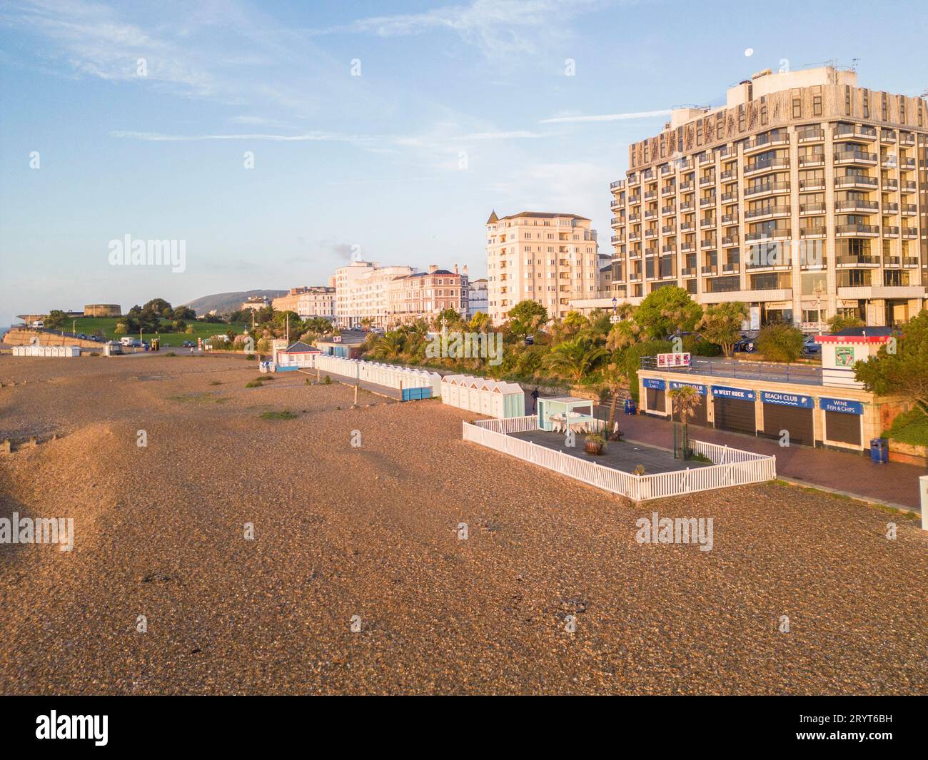 aerial view of the eastbourne seafront  in East Sussex Stock Photo