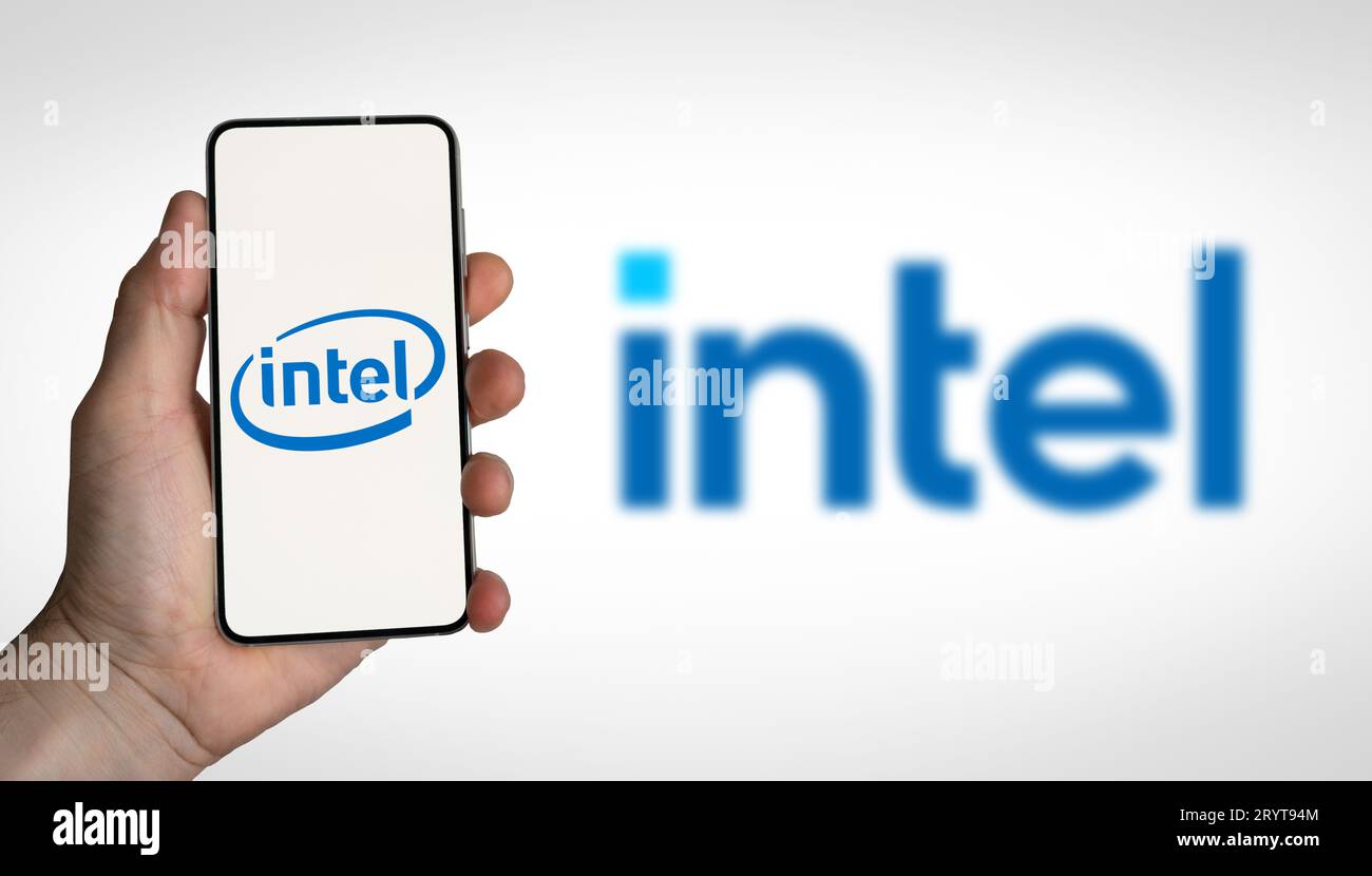 Intel semiconductor and computer hardware compay Stock Photo