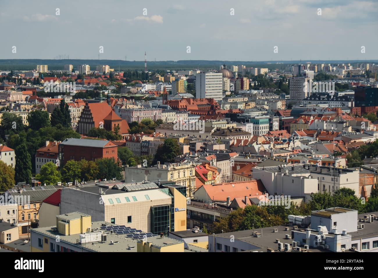 Bydgoszcz. Aerial View of City Center of Bydgoszcz near Brda River. The largest city in the Kuyavian-Pomeranian Voivodeship. Pol Stock Photo