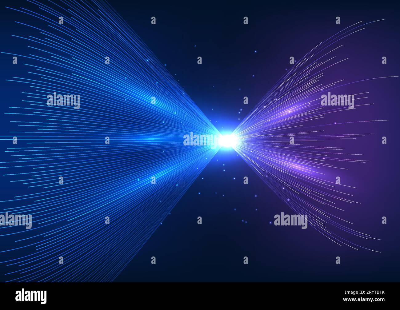 Big data technology Attractively overlapping light lines add an intriguing glow. Big data technology is collected and transmitted through high speed I Stock Vector