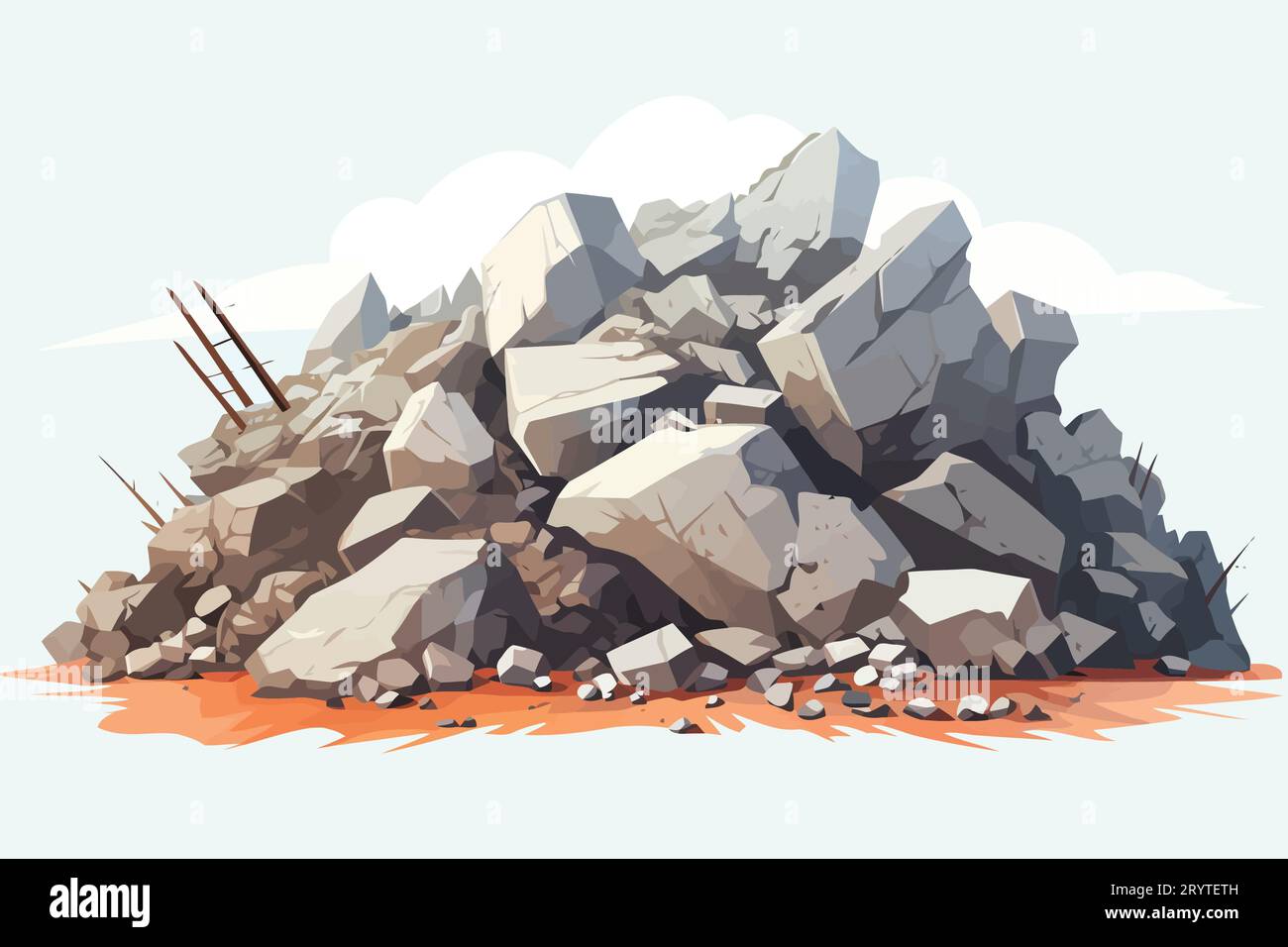 Rubble Heap Vector Flat Minimalistic Isolated Stock Vector Image Art 