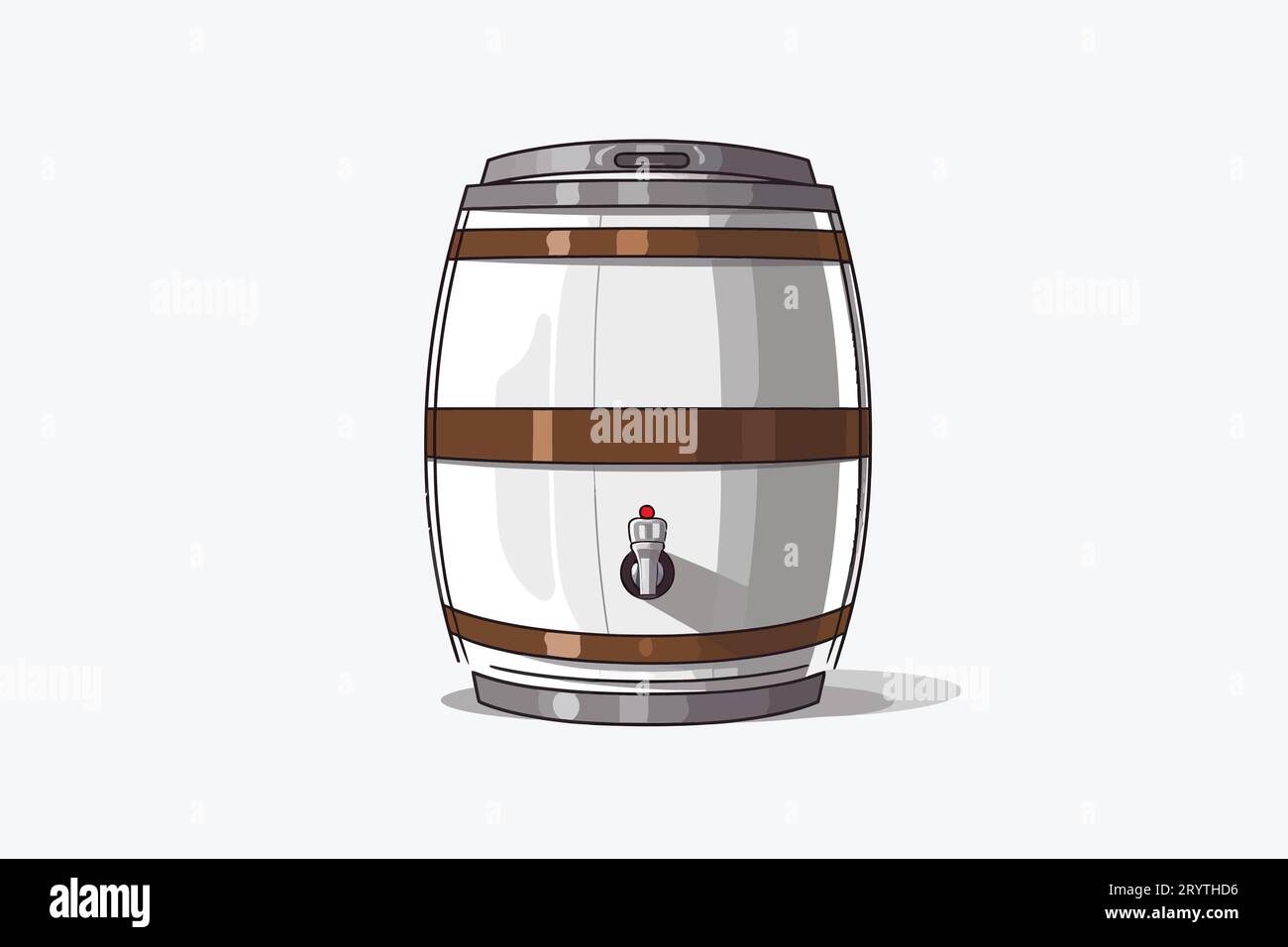 Metal beer keg vector flat minimalistic isolated vector style Stock