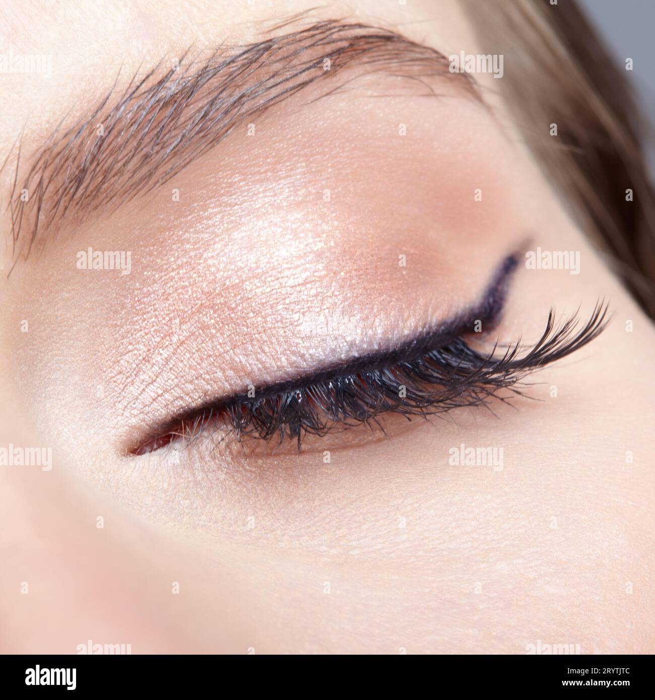 Closeup female closed eye hi-res stock photography and images - Alamy