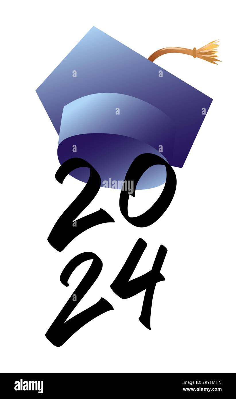 Class of 2024 handwritten typography. Education. Students 2024 class