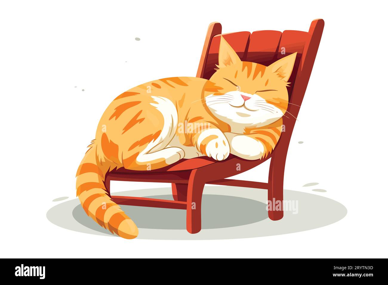 cat laying on chair vector flat minimalistic isolated vector style
