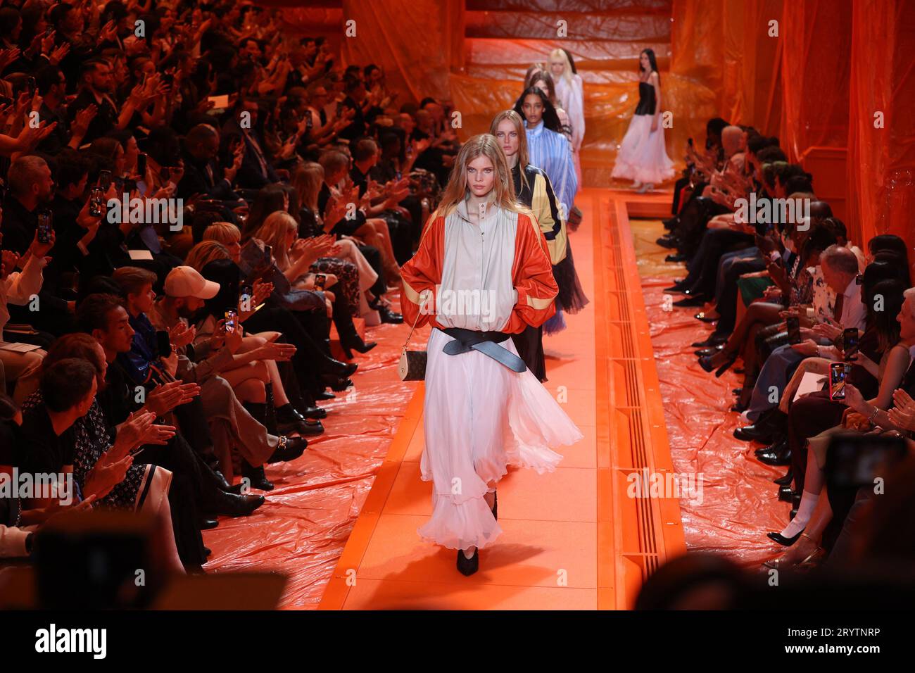 A Model walks the Runway during the Louis Vuitton SS 24 show during Paris  Fashion Week