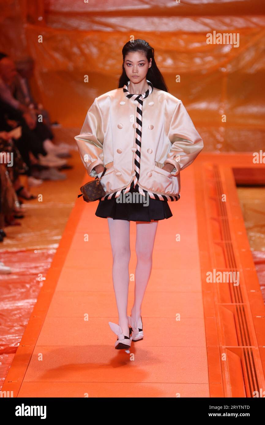 A model walks the runway during the Louis Vuitton Womenswear