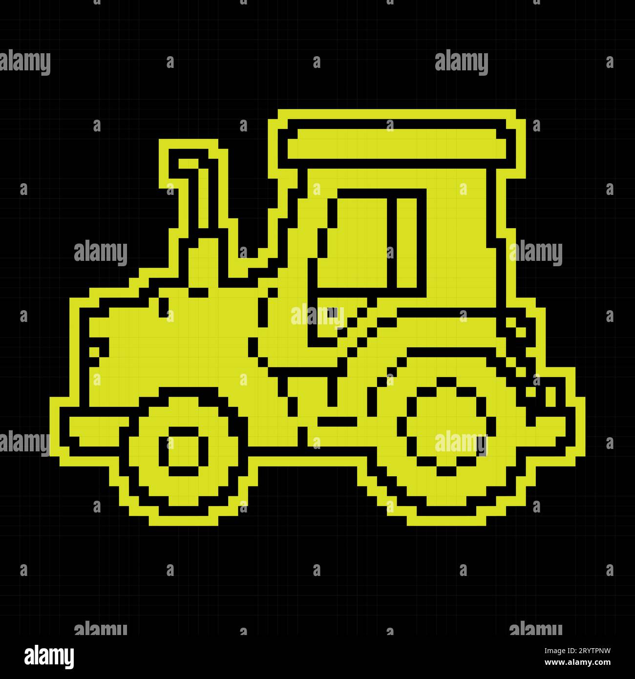 Pixel silhouette icon. Agricultural tractor. Transport and equipment ...