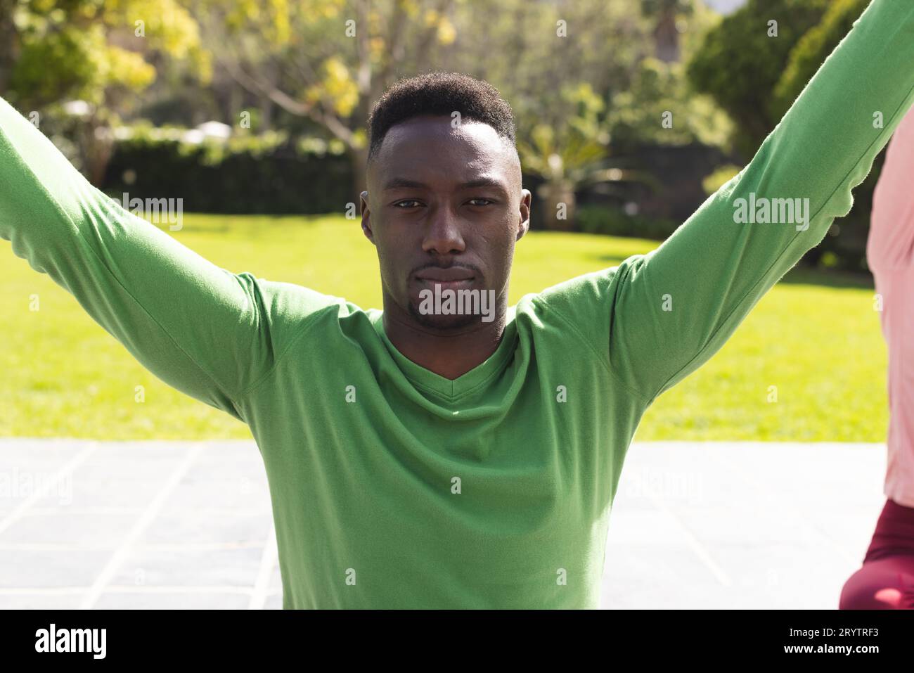 Portrait african american man stretching hi-res stock photography and ...