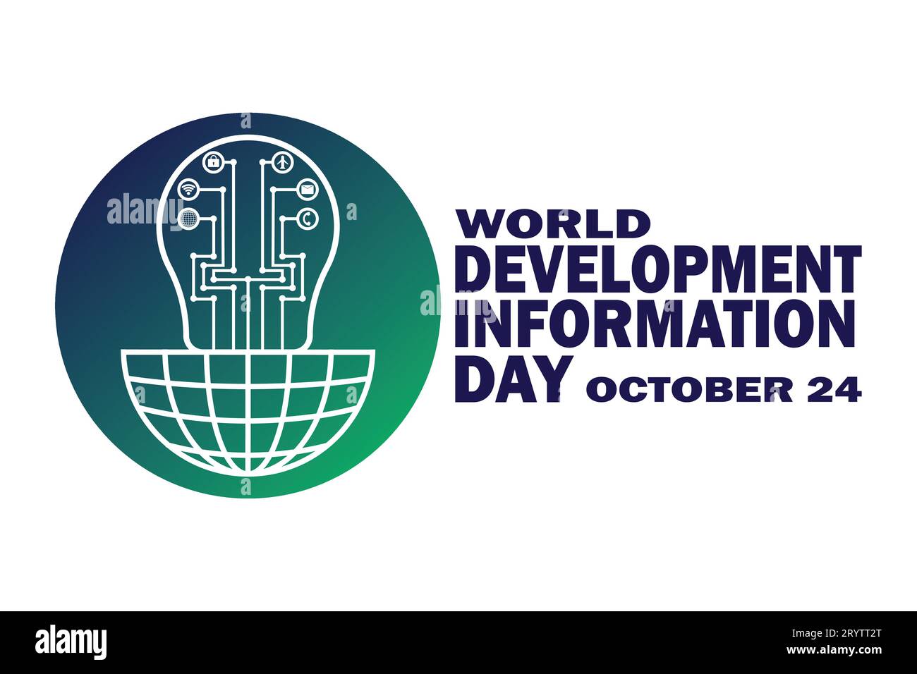 World Development Information Day. Vector illustration. October 24.  Suitable for greeting card, poster and banner Stock Vector