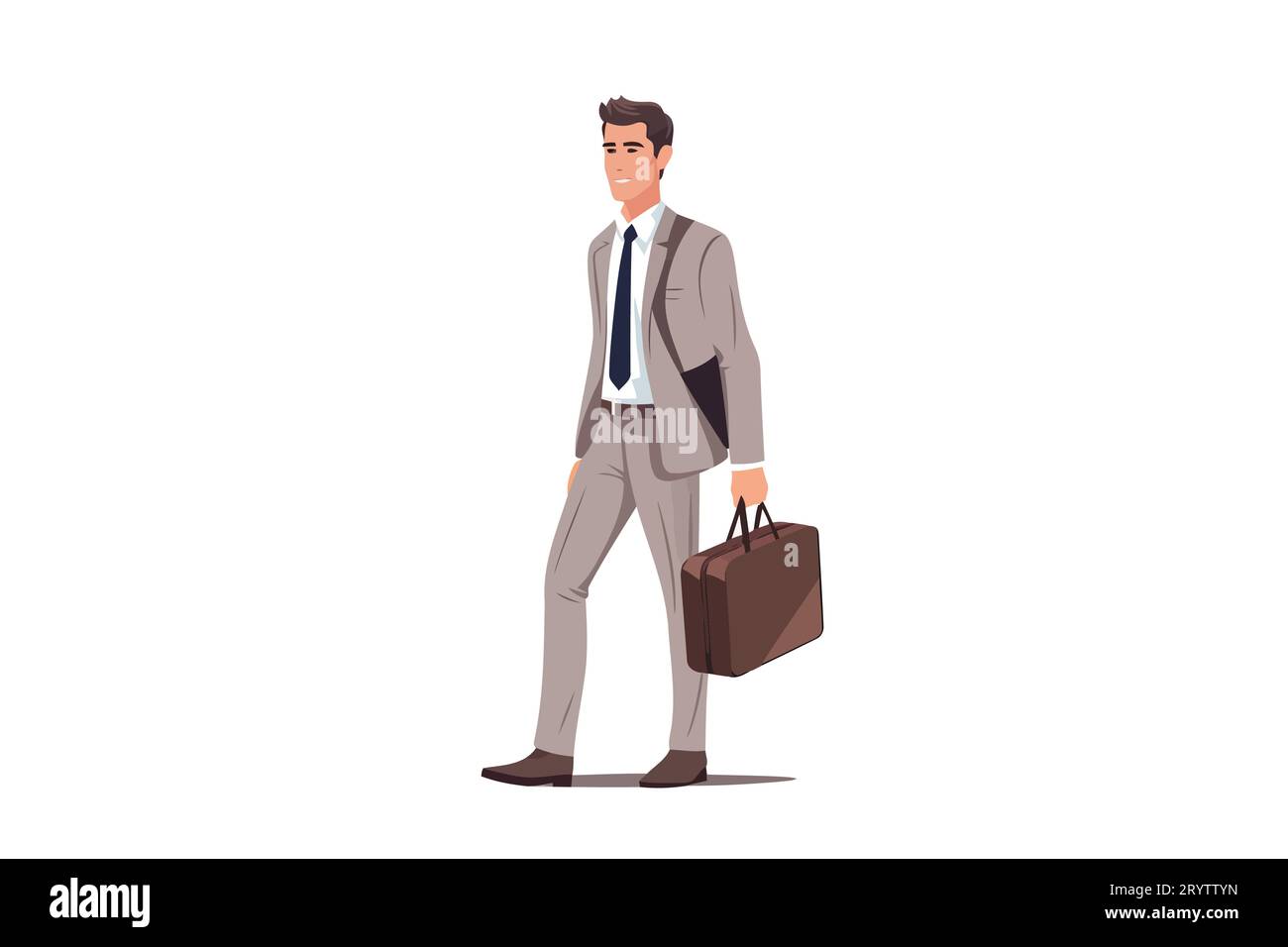 man in business suit with backpack vector flat isolated vector style ...