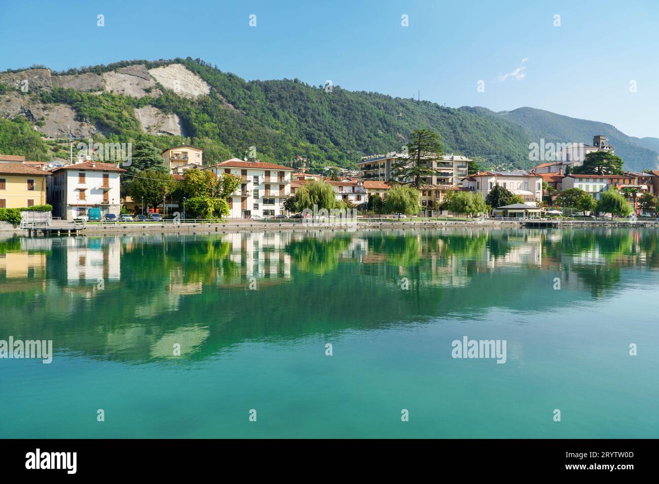 View across the southern end of Lake Iseo towards Piazza Venti