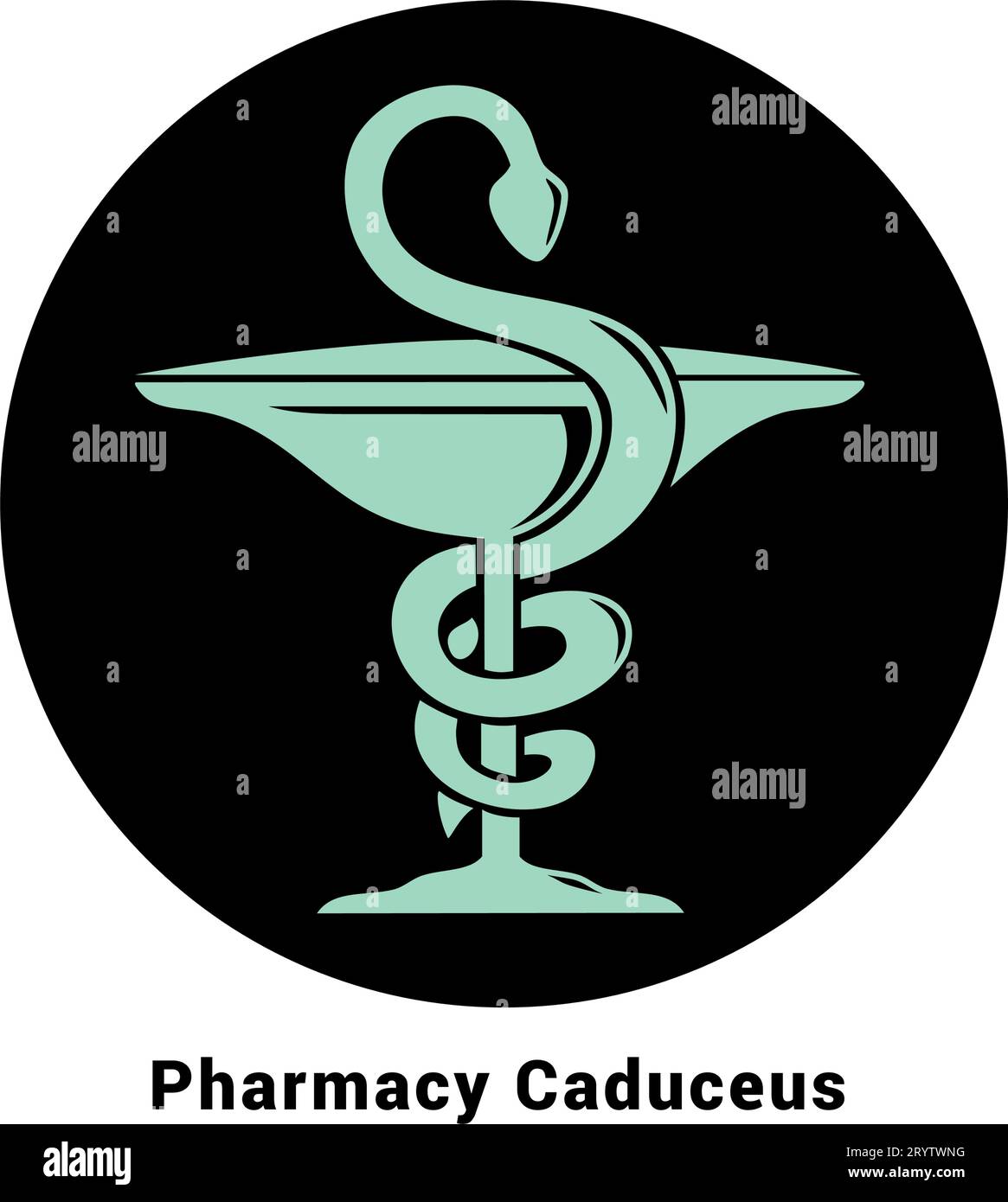 Caduceus symbol silhouette Cut Out Stock Images & Pictures - Alamy