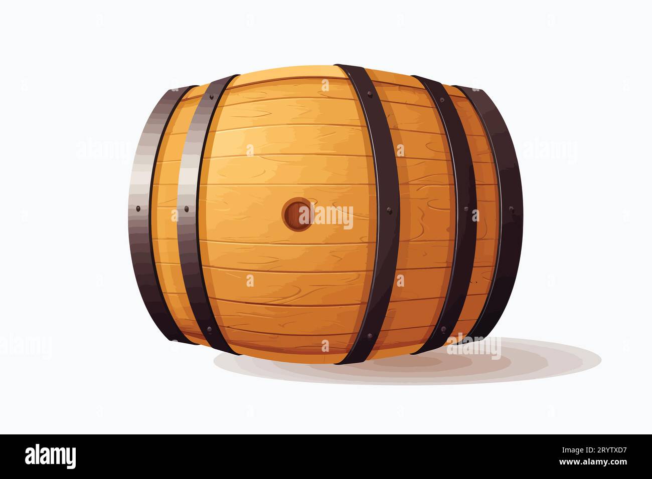 Wooden oak barrel vector flat minimalistic isolated vector style Stock