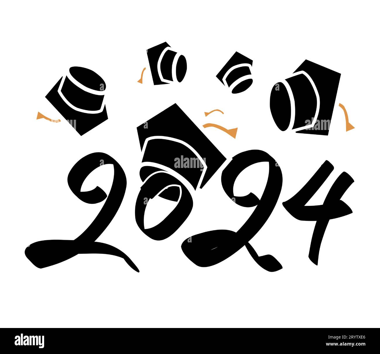 Class of 2025 handwritten typography. Education. Students 2025 class