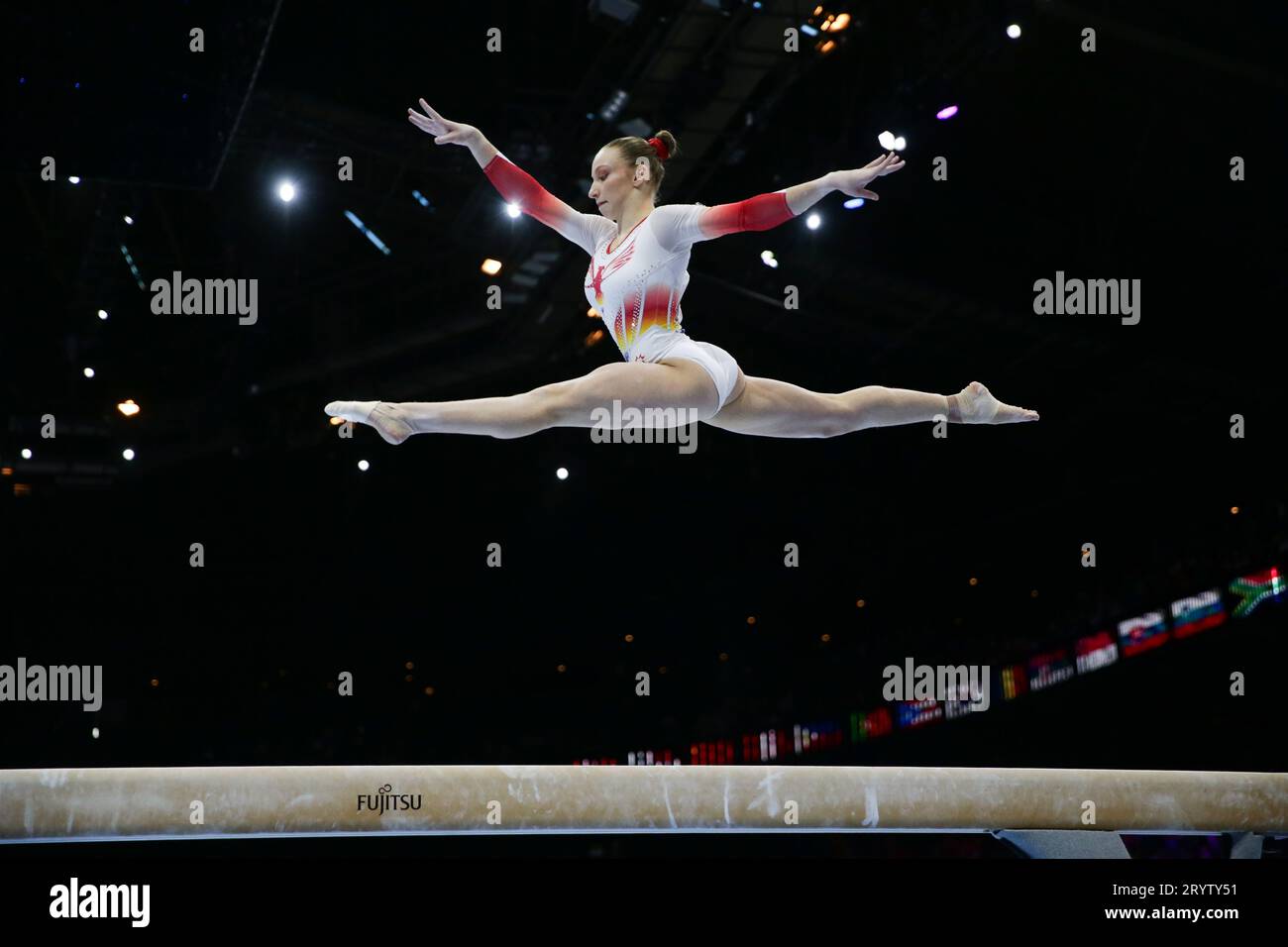 Antwerp, Belgium. 2nd Oct, 2023. Ana Barbosu of Romania competes on the