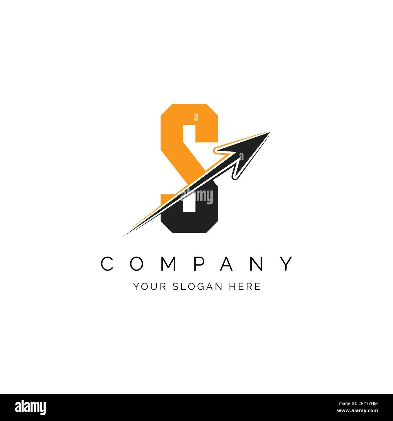 S Letter with Arrow Logo Template Illustration. S Alphabet Concept Design Modern Vector Monogram Icon Stock Vector