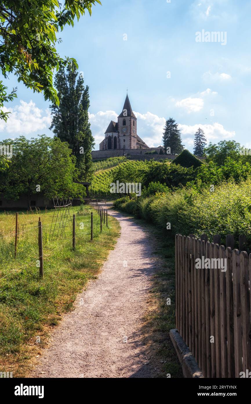 Hunawihr old fortified church Stock Photo - Alamy