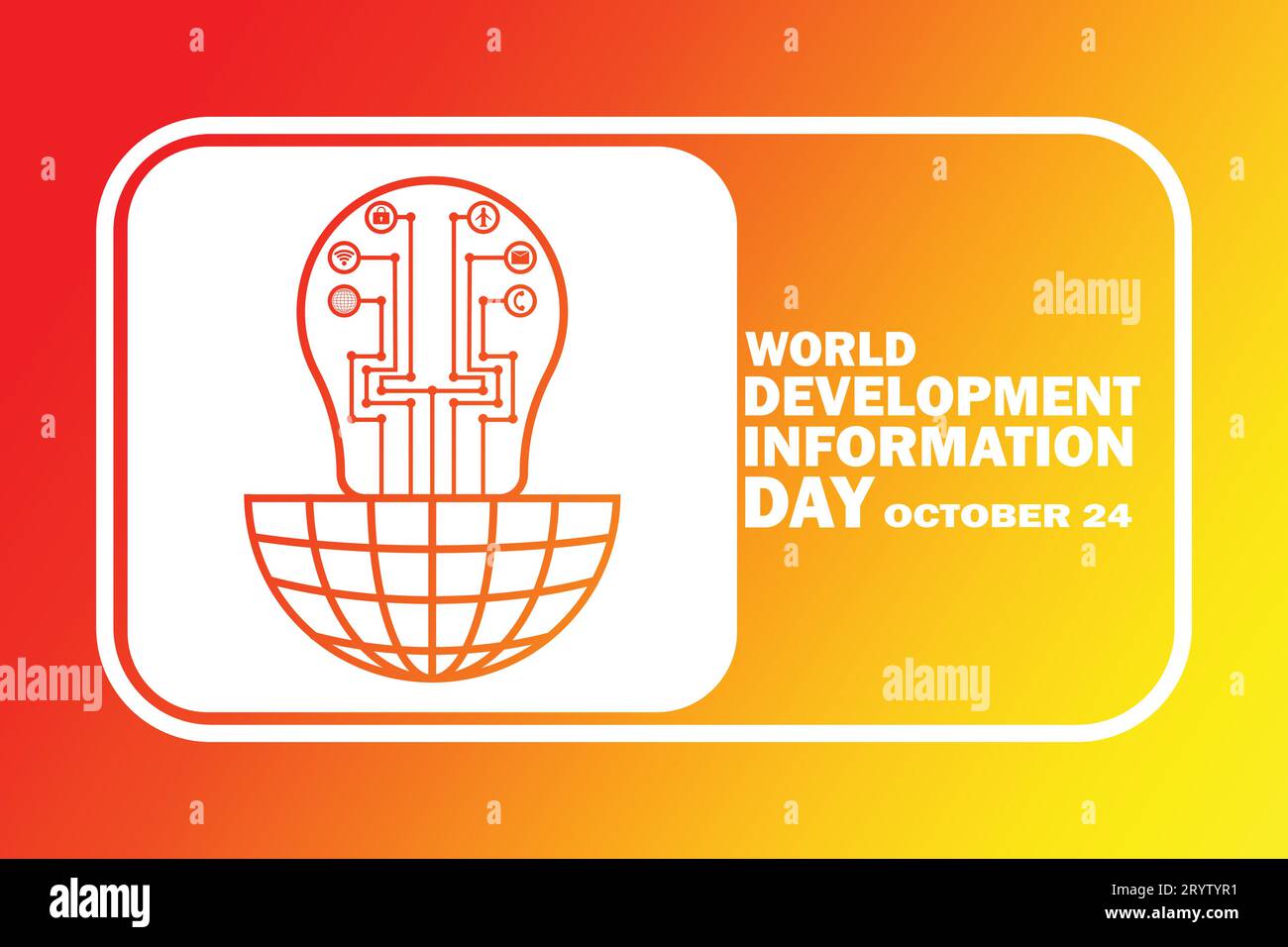 World Development Information Day Vector illustration. October 24.  Suitable for greeting card, poster and banner Stock Vector