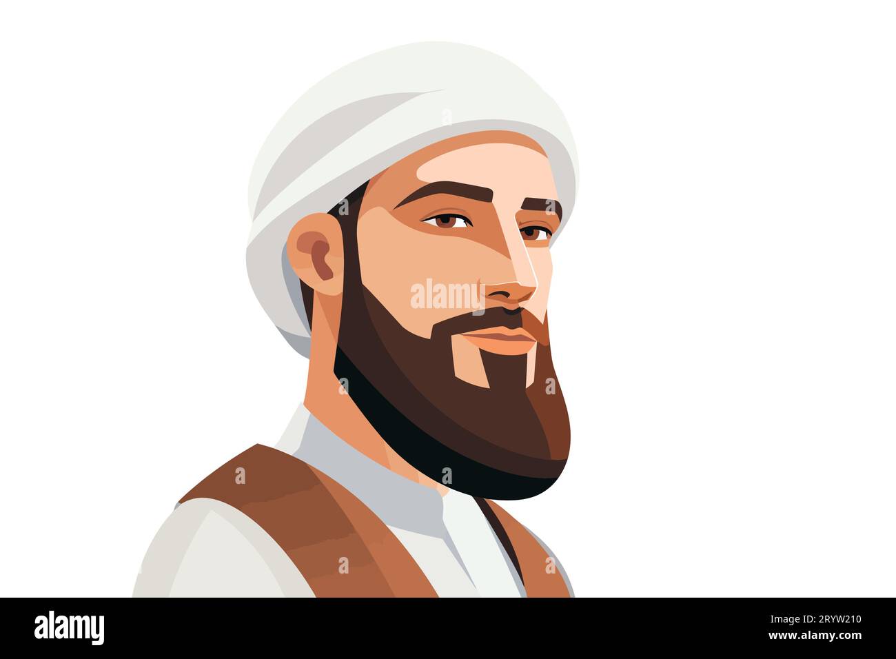 islamic man vector flat minimalistic isolated vector style Stock Vector ...