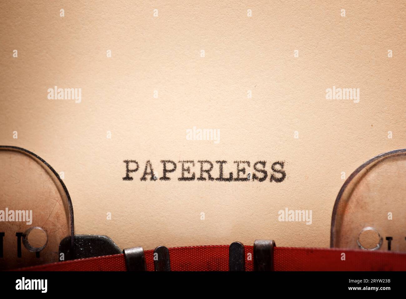 Paperless word written with a typewriter Stock Photo Alamy