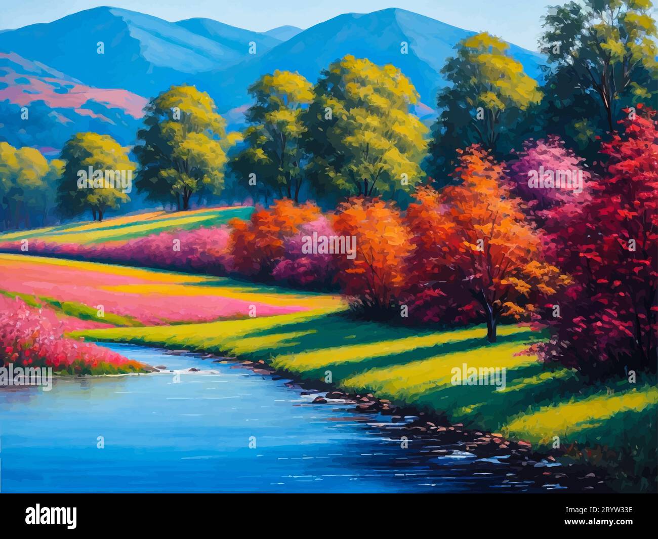 Highresolution of painting entitled The Beauty of Nature. The artwork