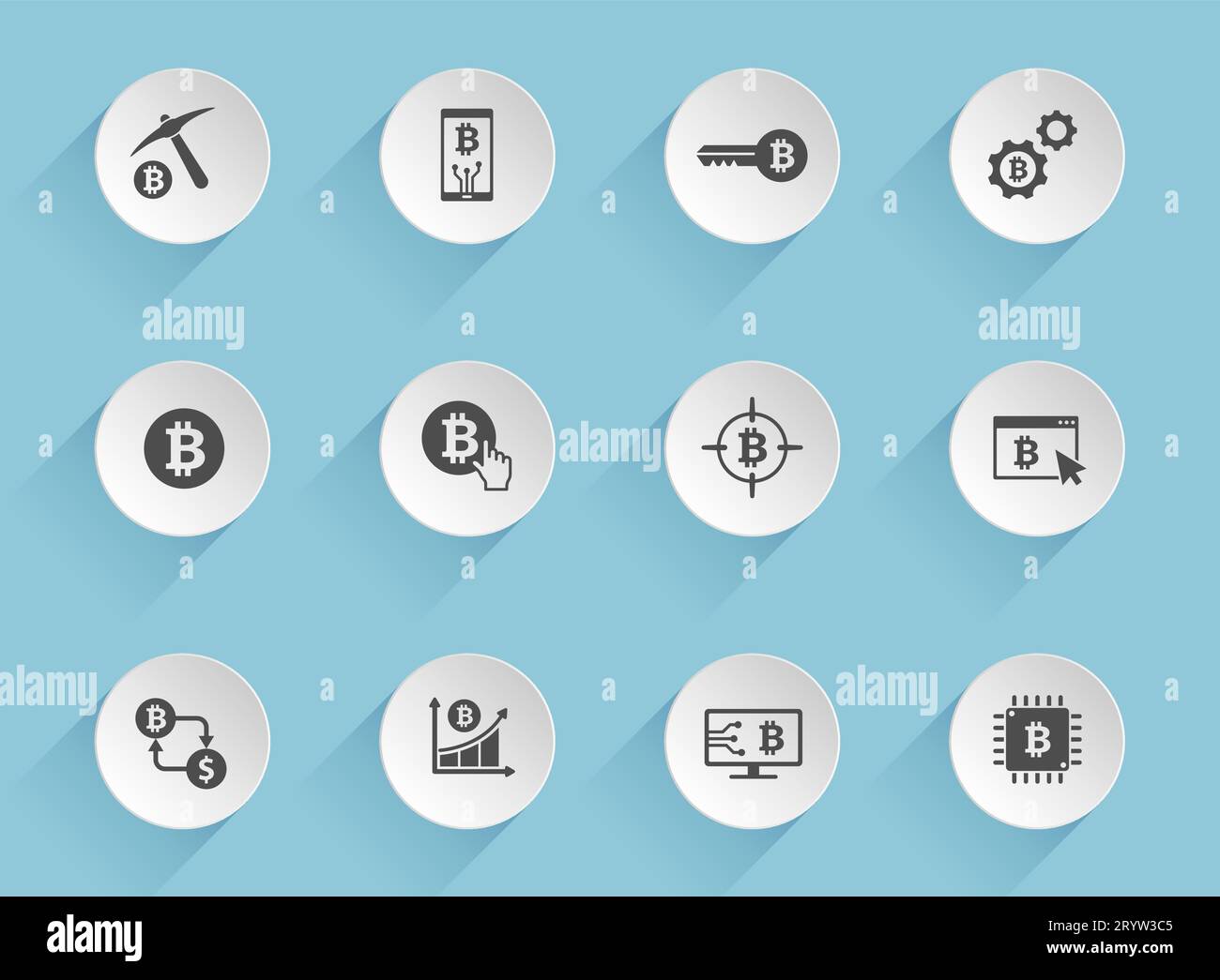 Set cryptocurrency icons internet hi-res stock photography and images ...