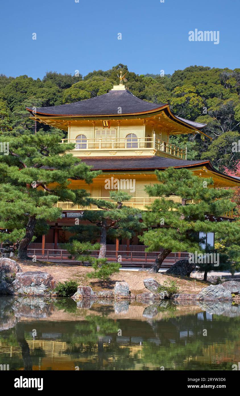Zen Buddhist temple Kinkaku-ji (Temple of the Golden Pavilion). Kyoto. Japan Stock Photo