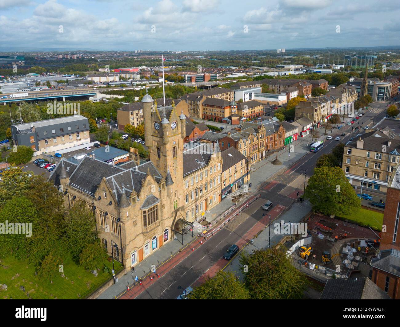 Rutherglen, Scotland, UK. 2nd October 2023. Aerial views of Rutherglen