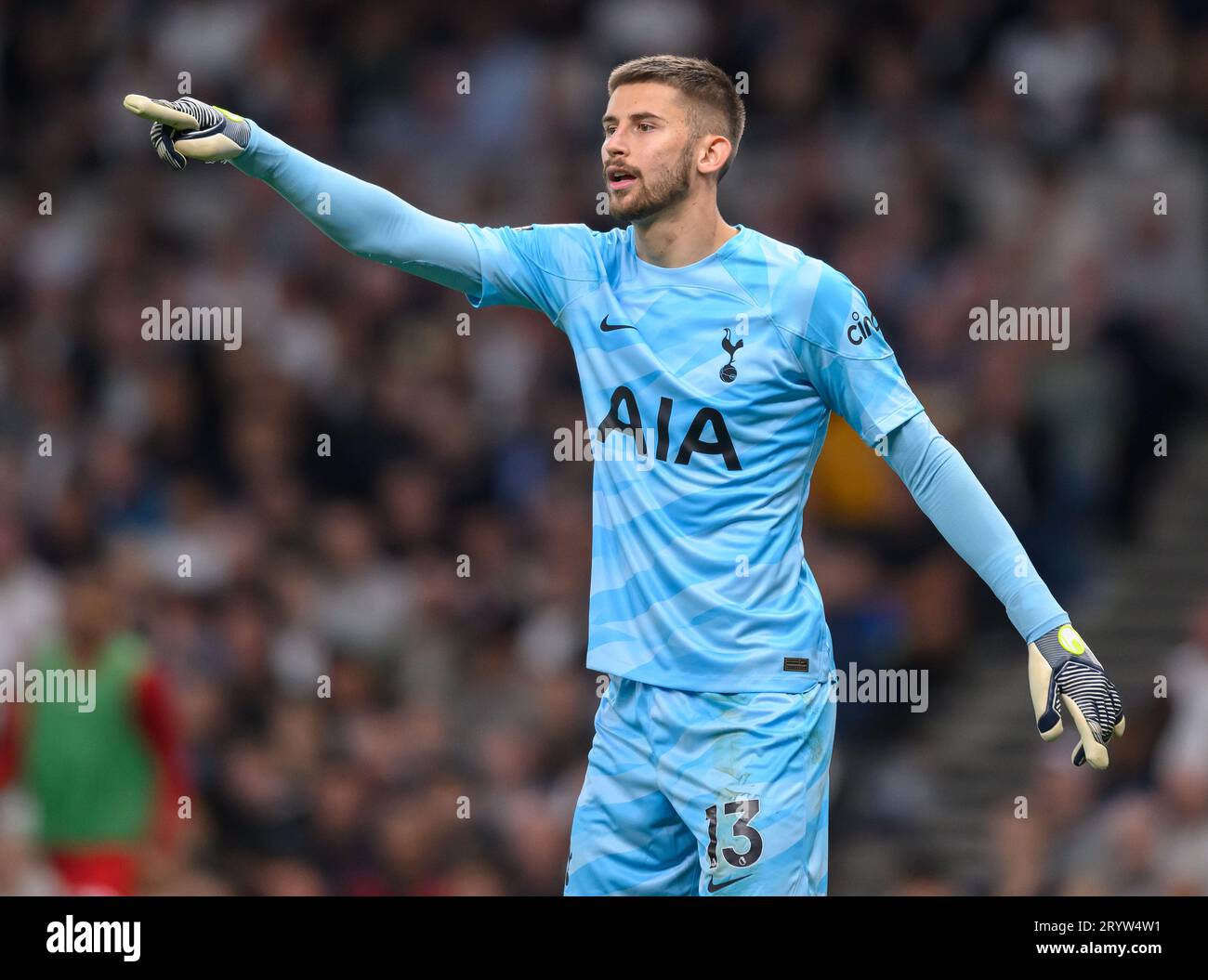 Tottenham goalkeeper Guglielmo Vicario on his leap in the Premier