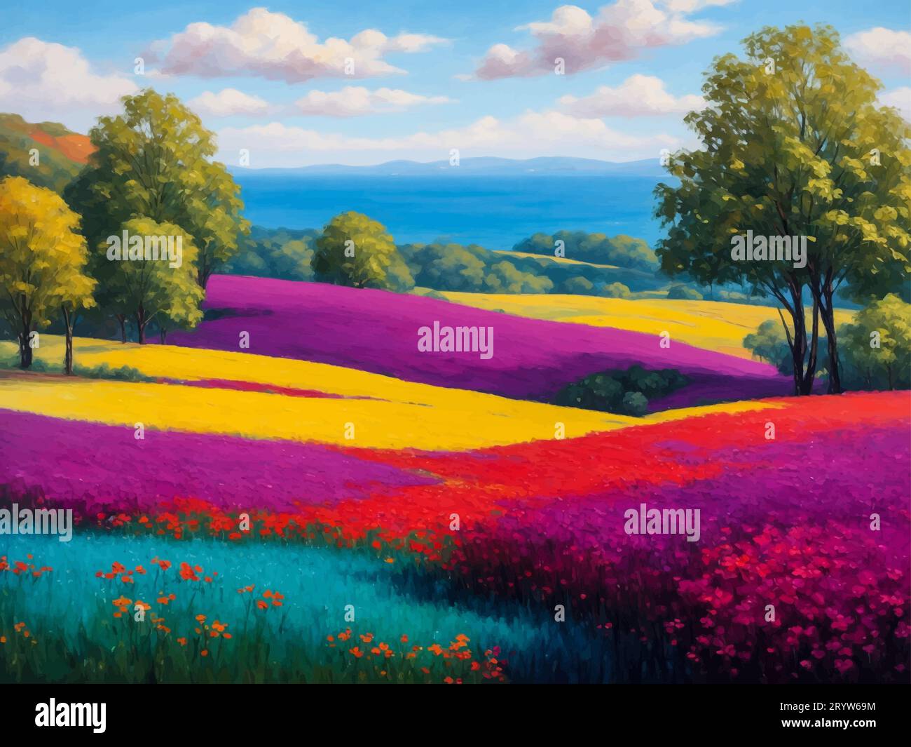 Highresolution of painting entitled The Beauty of Nature. The artwork