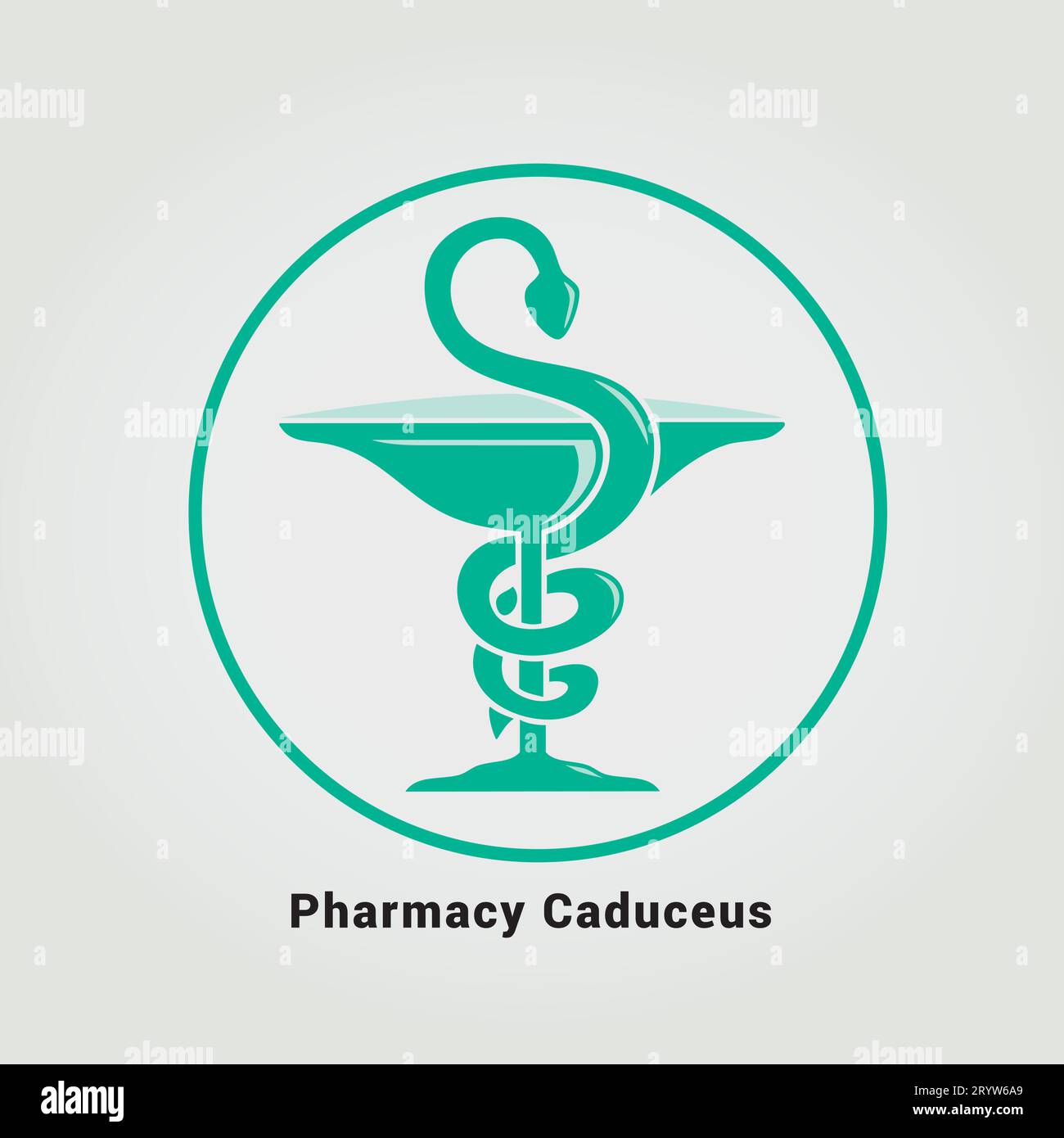 Pharmacy Caduceus Symbol Icon Design Medical Health Clinic Care Doctor Hospital Industry Snake Symbol Illustration Vector Circle Design Brand Various Stock Vector